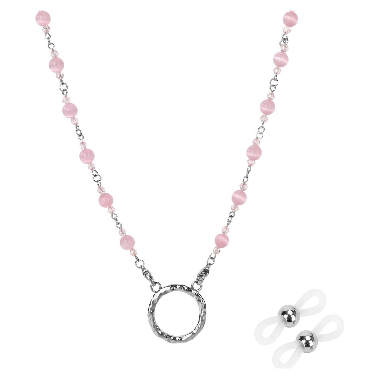 Cadena para Gafas HD-12 Hecho a Mano Rosa 81 cm