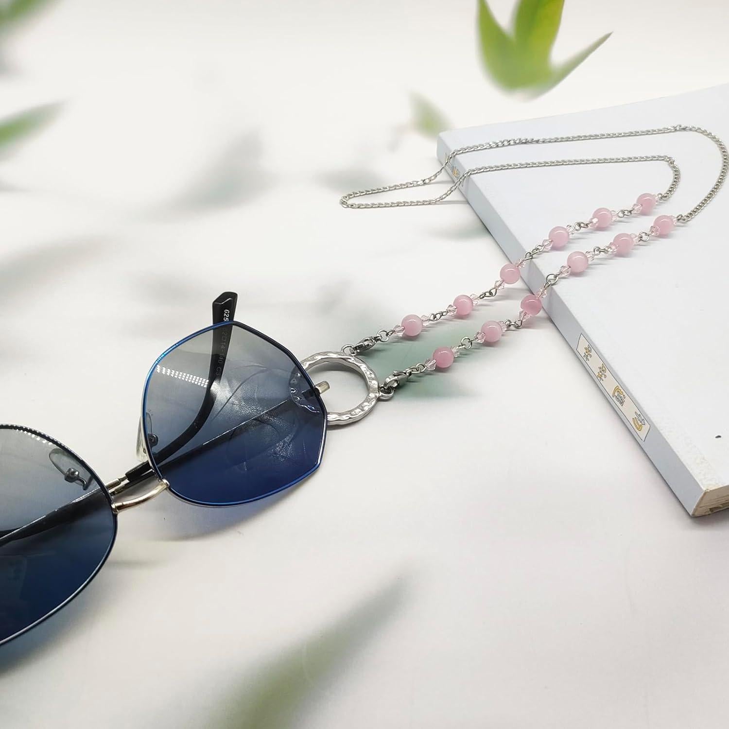 Cadena para Gafas HD-12 Hecho a Mano Rosa 81 cm