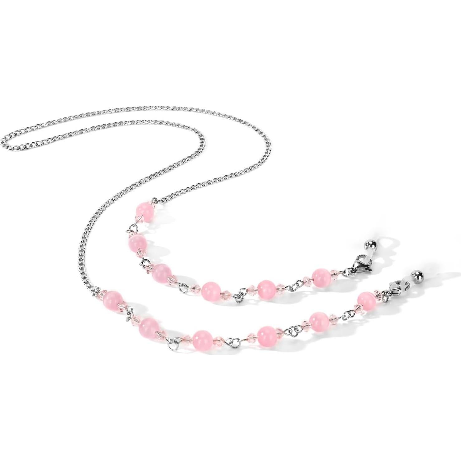 Cadena para Gafas HD-12 Hecho a Mano Rosa 81 cm