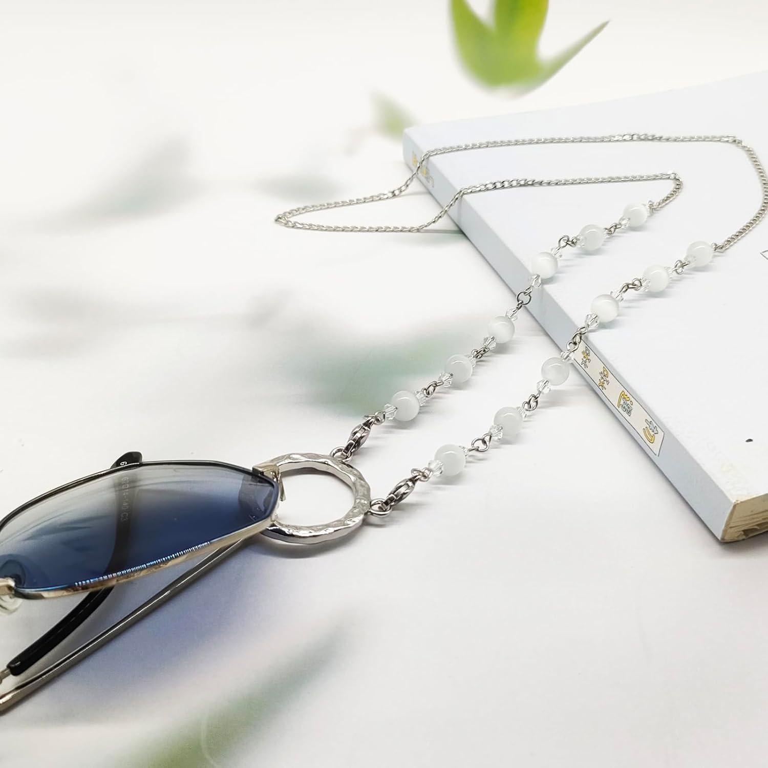 Cadena para Gafas HD-12 Hecho a Mano - Blanco 81 cm