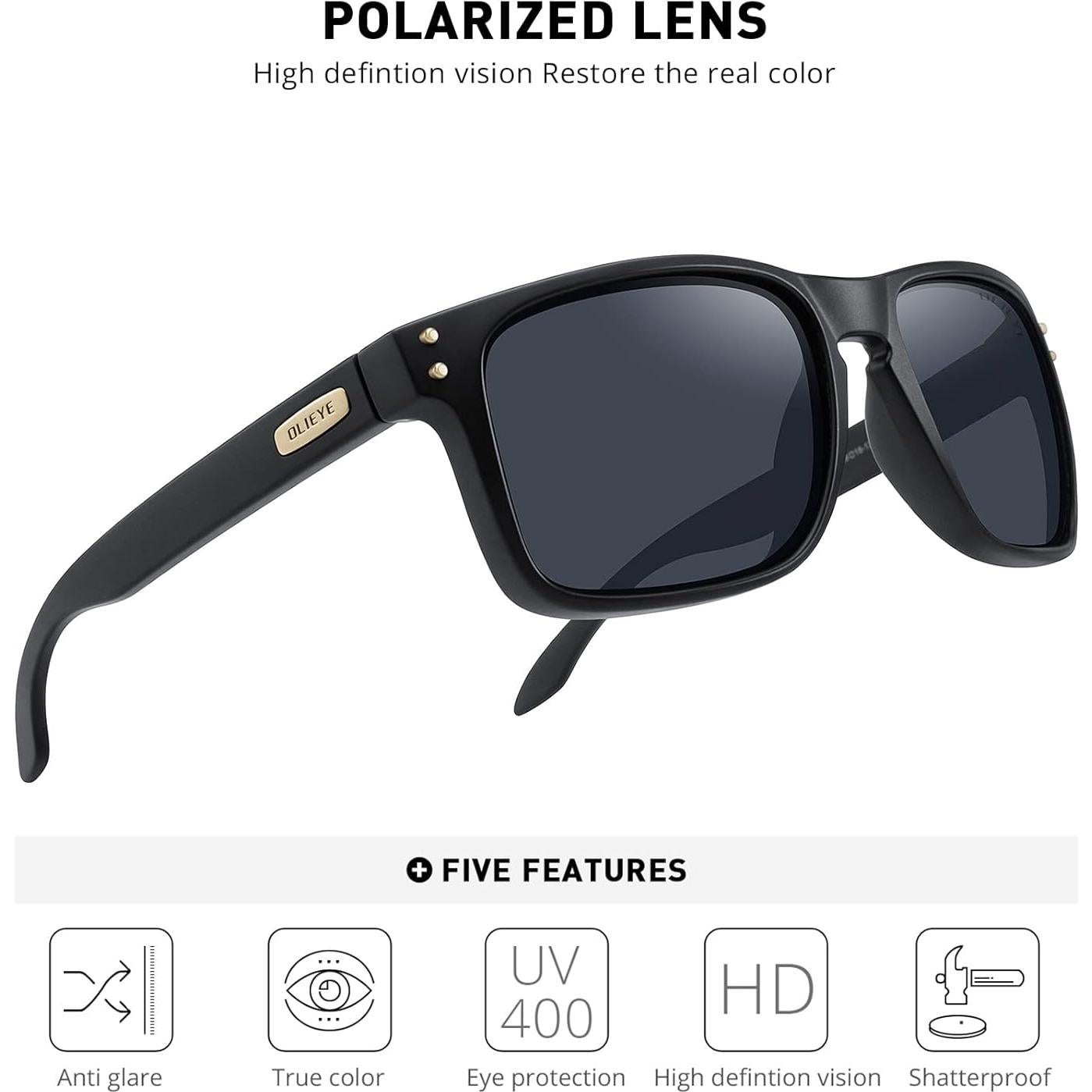 Gafas de sol polarizadas OLIEYE para hombres con estuche