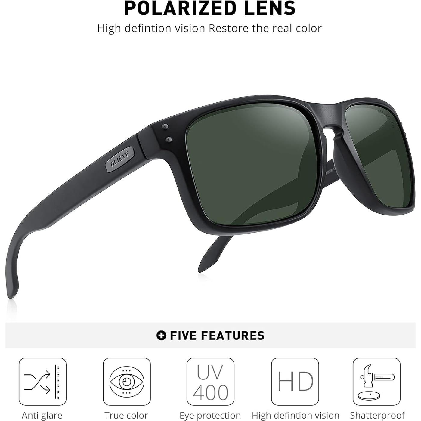 Gafas de sol polarizadas OLIEYE para hombres con estuche