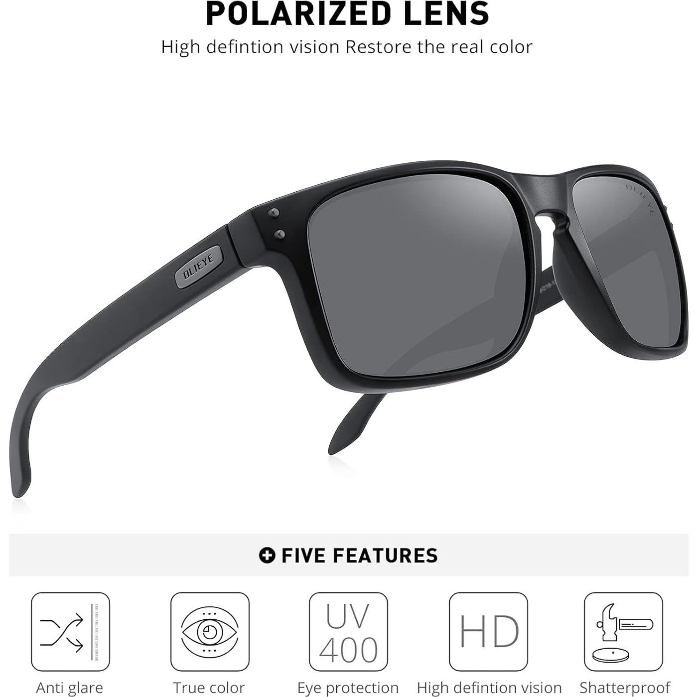 Gafas de sol polarizadas OLIEYE para hombres con estuche