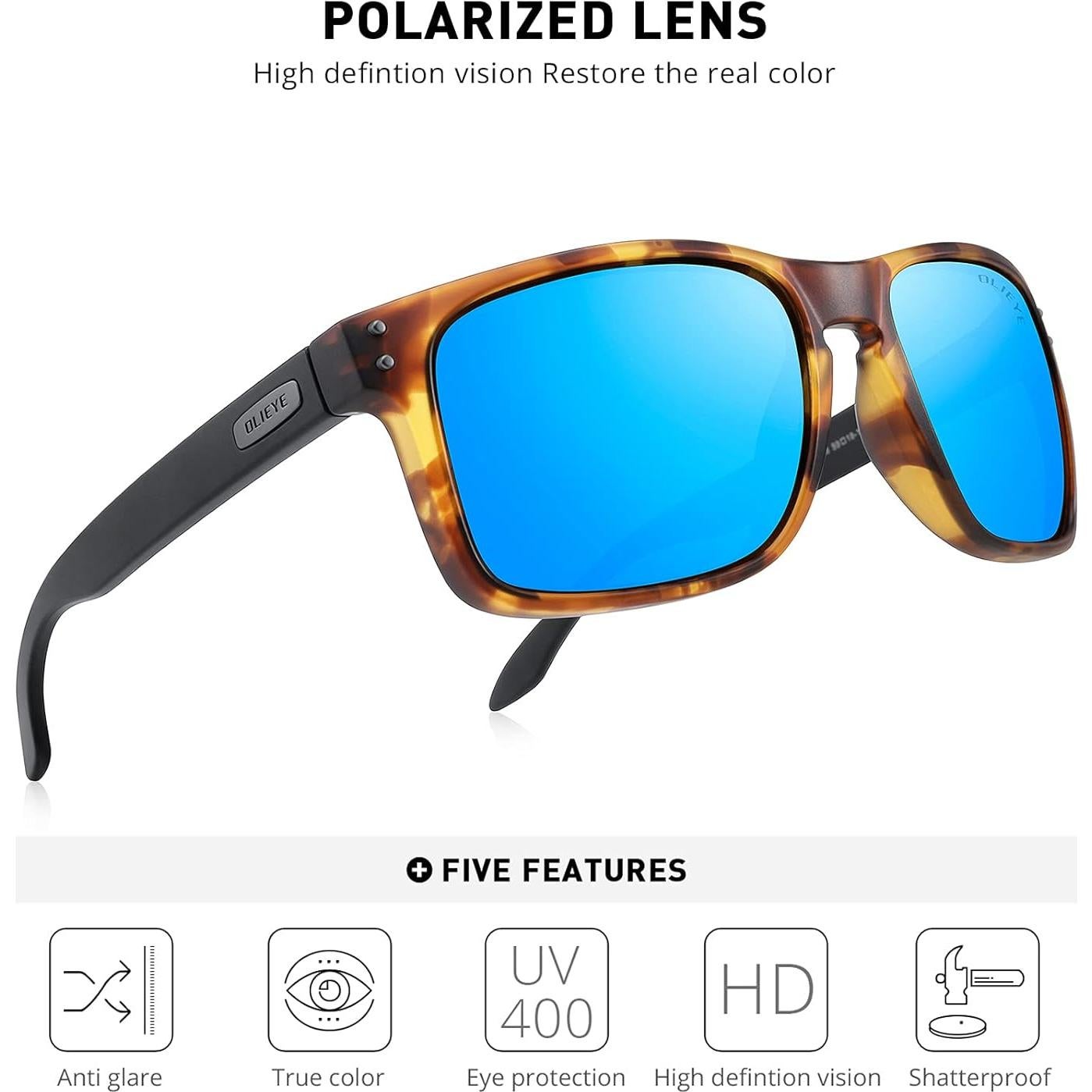 Gafas de sol polarizadas OLIEYE para hombres con estuche