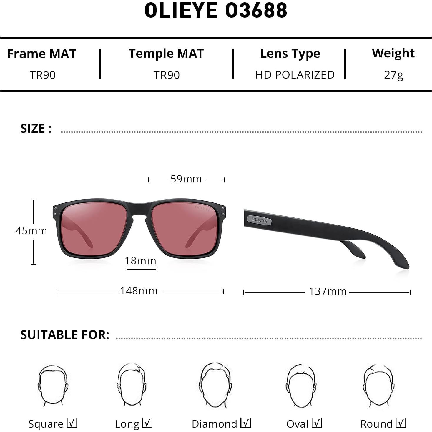 Gafas de sol polarizadas OLIEYE para hombres con estuche