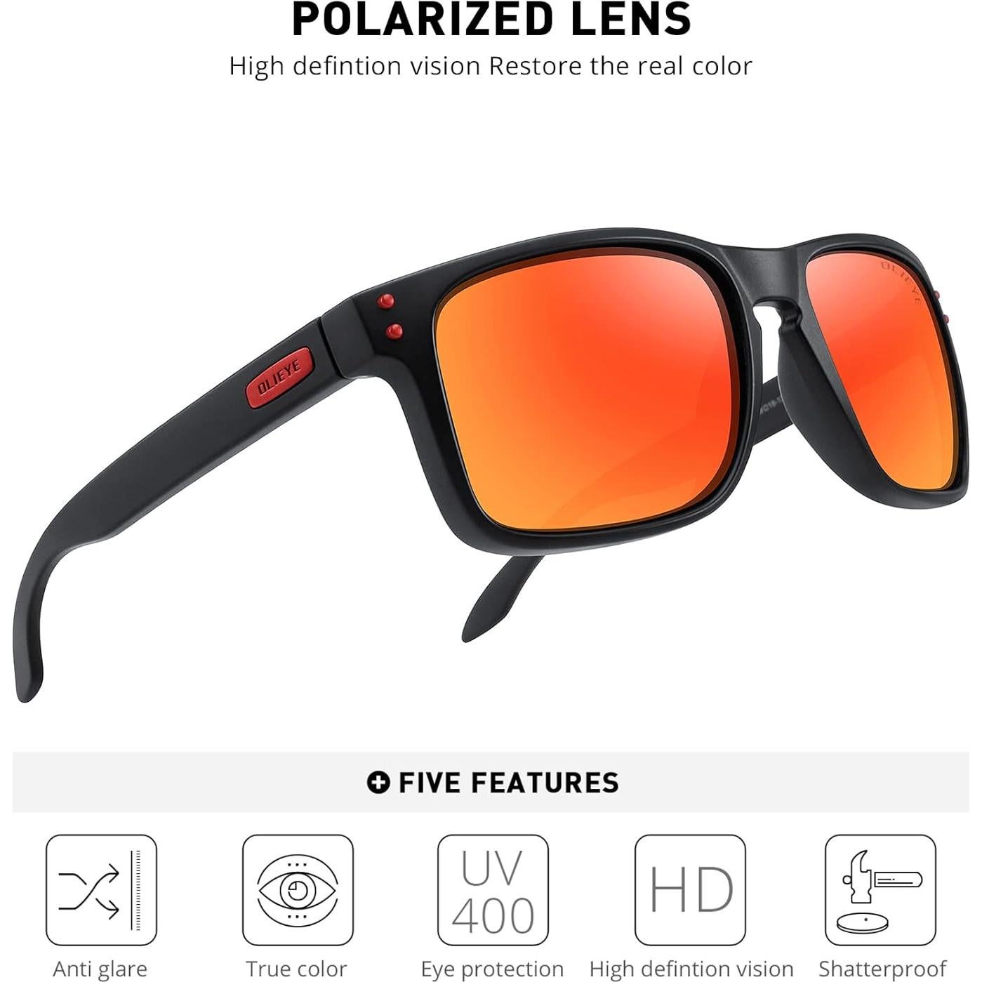 Gafas de sol polarizadas OLIEYE para hombres con estuche