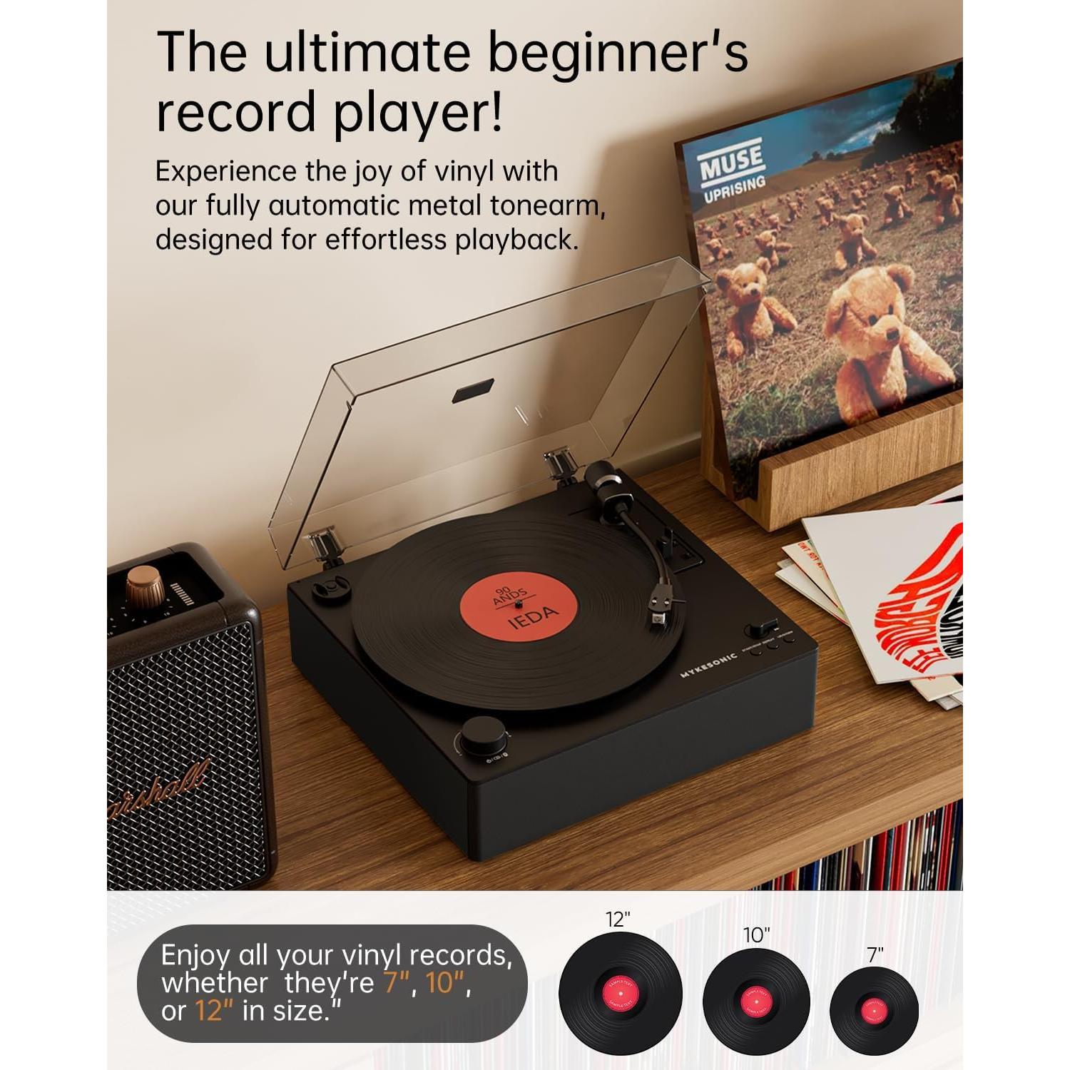 Reproductor de Discos Automático MYKESONIC AT-3600L Bluetooth