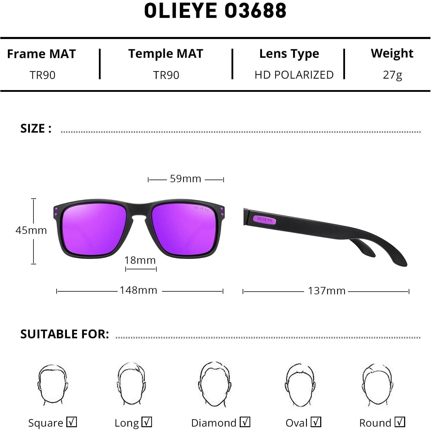 Gafas de sol polarizadas OLIEYE para hombres con estuche