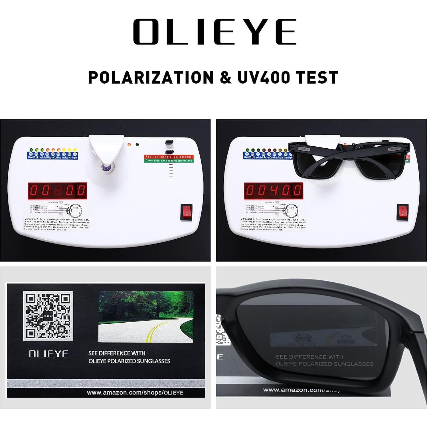 Gafas de sol polarizadas OLIEYE para hombres, marco flexible