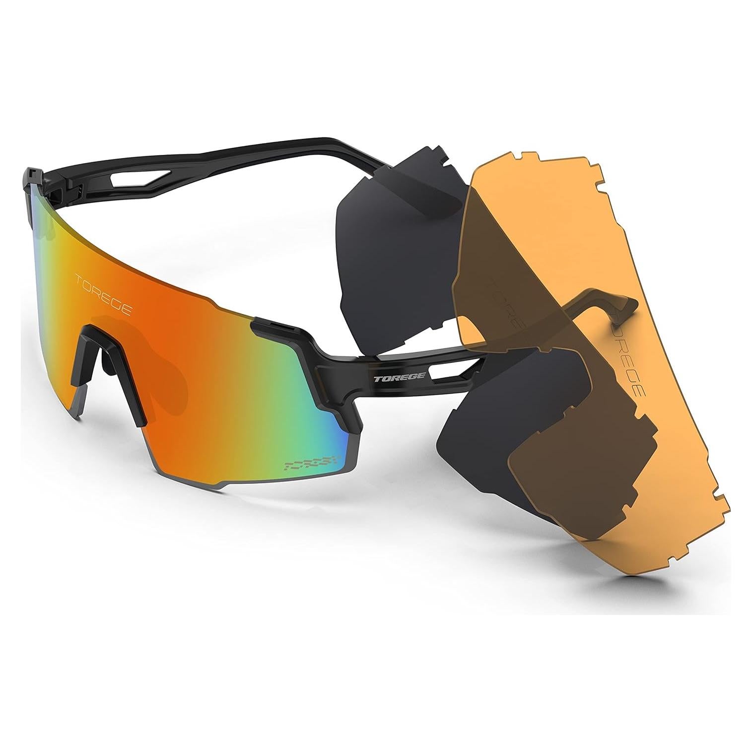 Gafas de sol deportivas TOREGE TR65 polarizadas 3 lentes