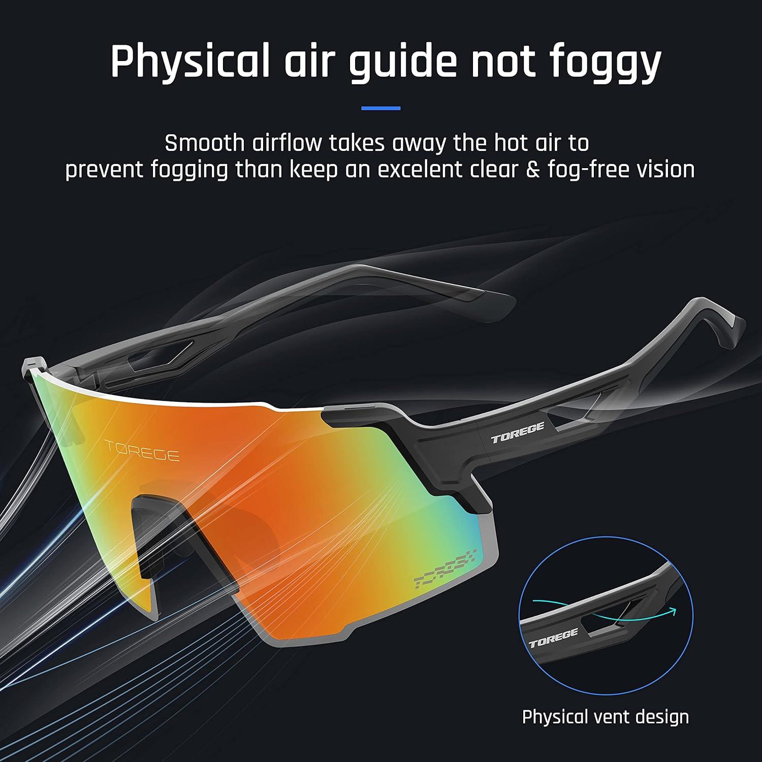 Gafas de sol deportivas TOREGE TR65 polarizadas 3 lentes