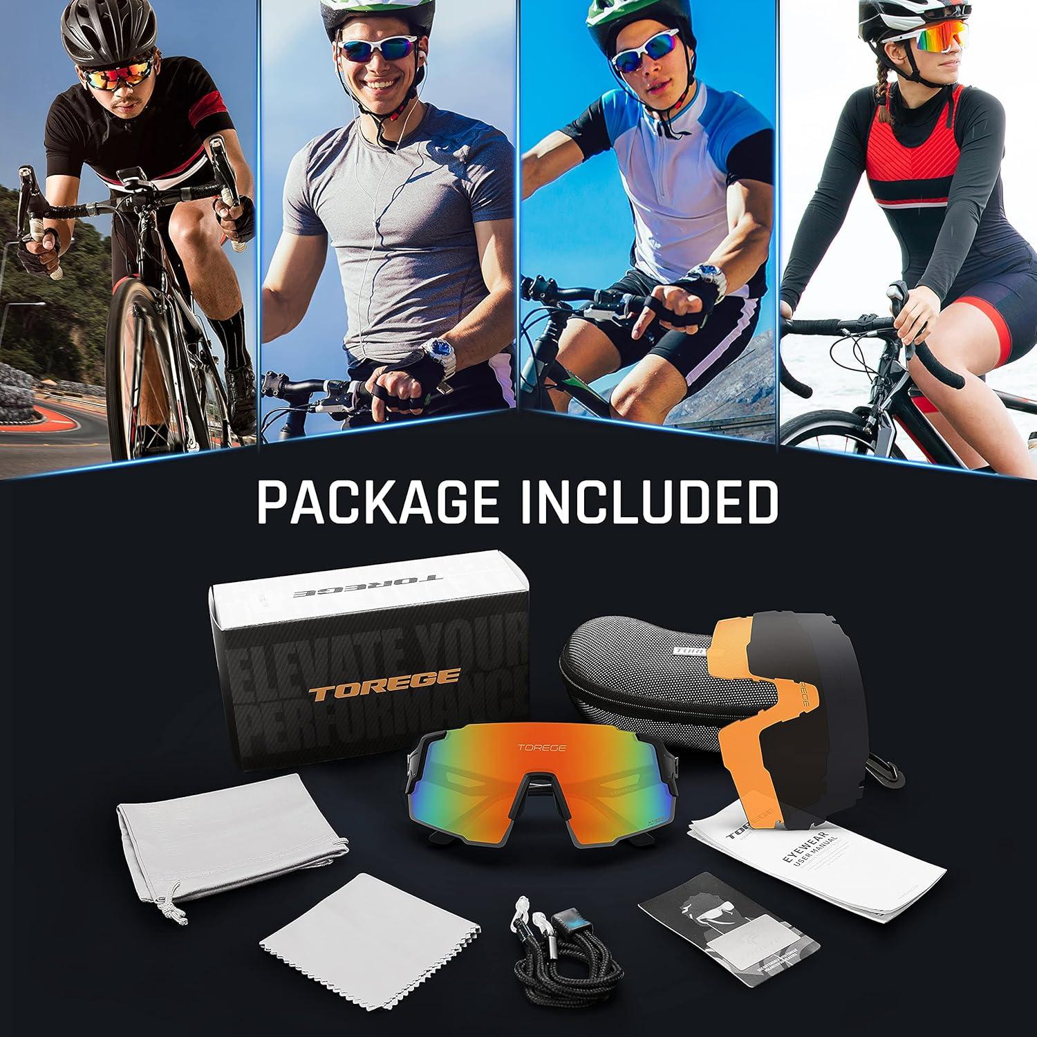 Gafas de sol deportivas TOREGE TR65 polarizadas 3 lentes