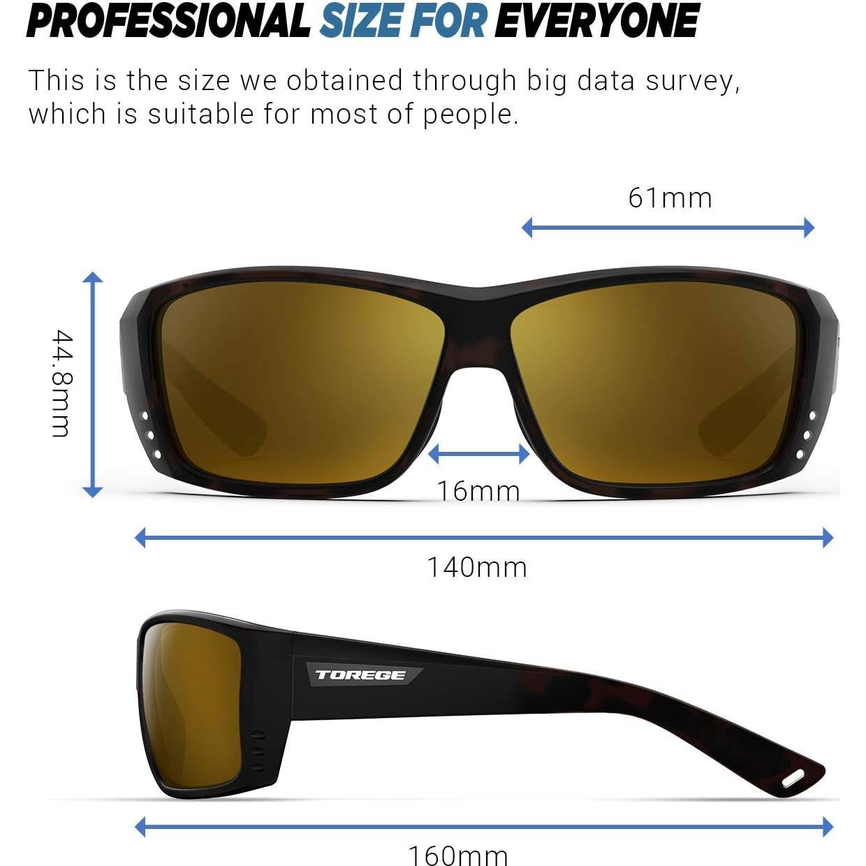 Gafas de sol deportivas TOREGE TR65 polarizadas 3 lentes