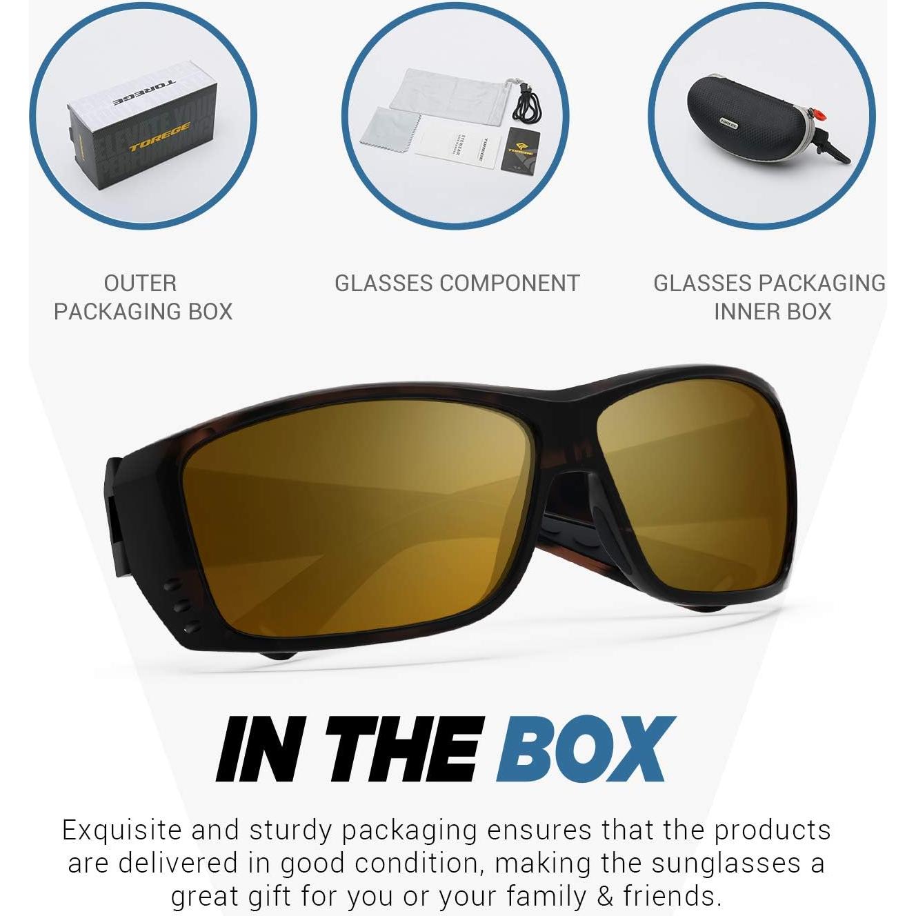 Gafas de sol deportivas TOREGE TR65 polarizadas 3 lentes