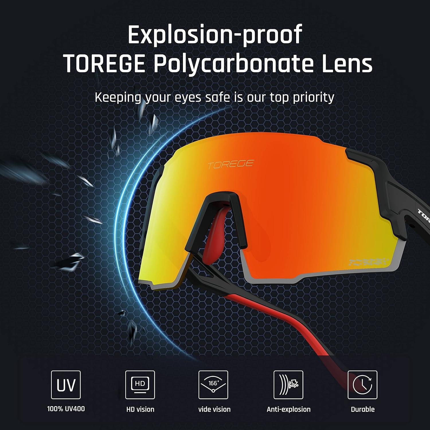 Gafas de sol deportivas TOREGE TR65 polarizadas 3 lentes