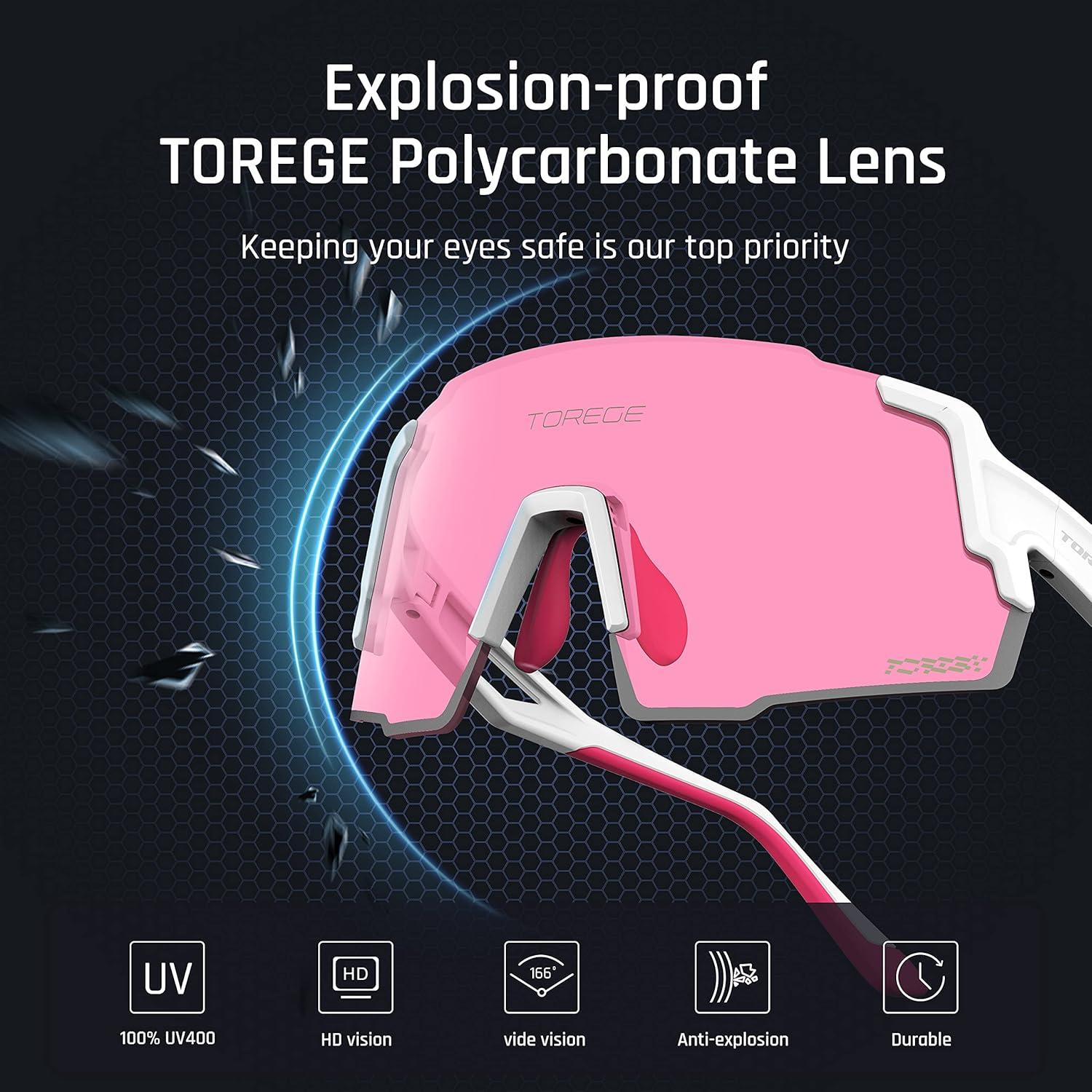 Gafas de sol deportivas TOREGE TR65 con 3 lentes intercambiables