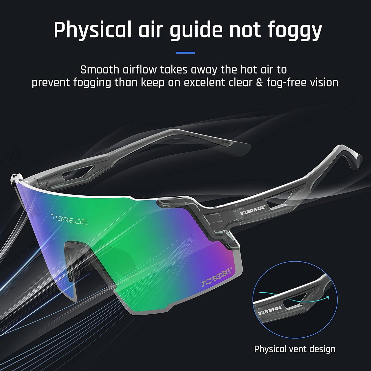 Gafas de sol deportivas TOREGE TR65 con 3 lentes intercambiables