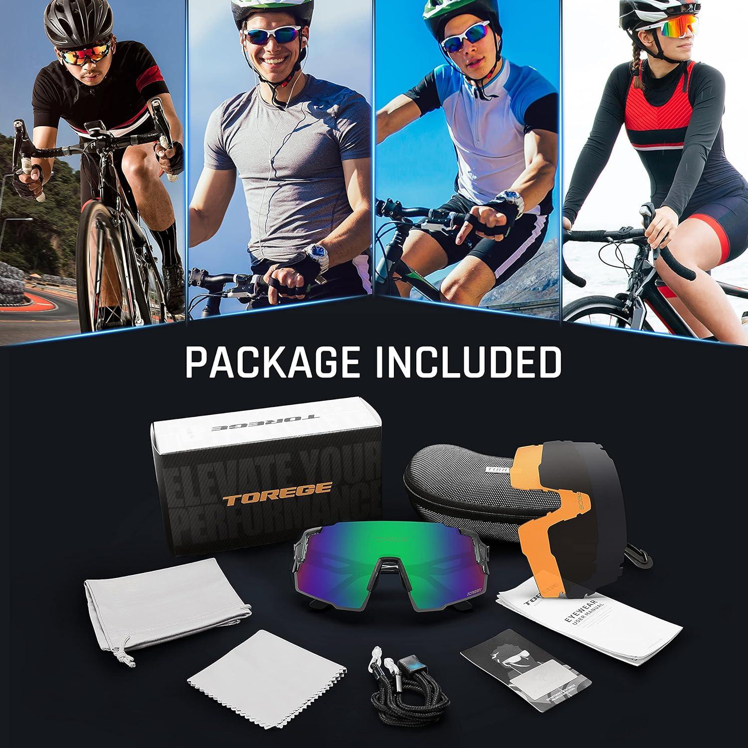 Gafas de sol deportivas TOREGE TR65 con 3 lentes intercambiables