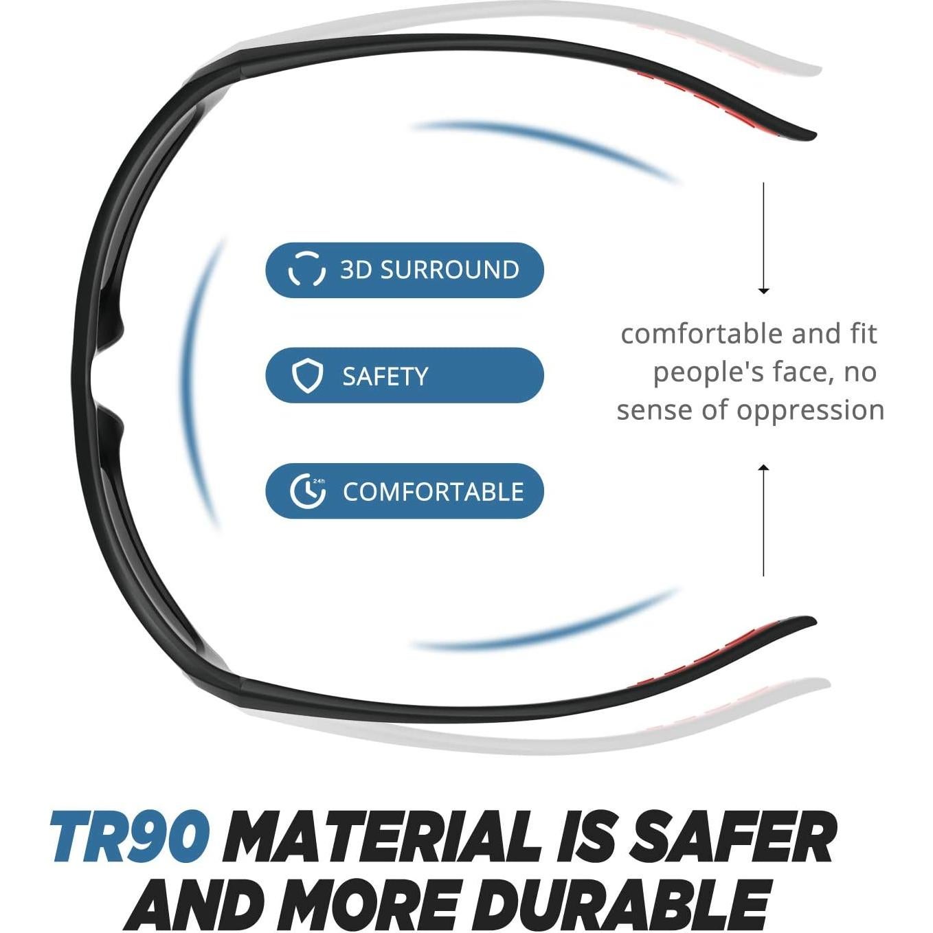 Gafas de sol deportivas TOREGE TR65 polarizadas 3 lentes