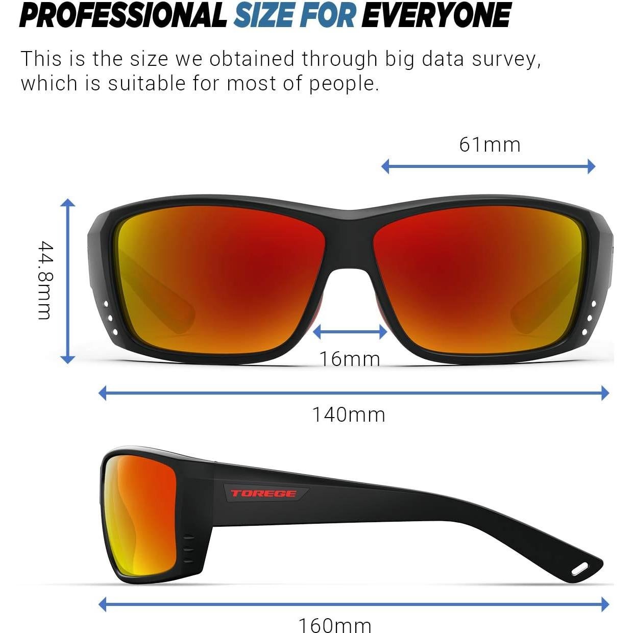 Gafas de sol deportivas TOREGE TR65 polarizadas 3 lentes