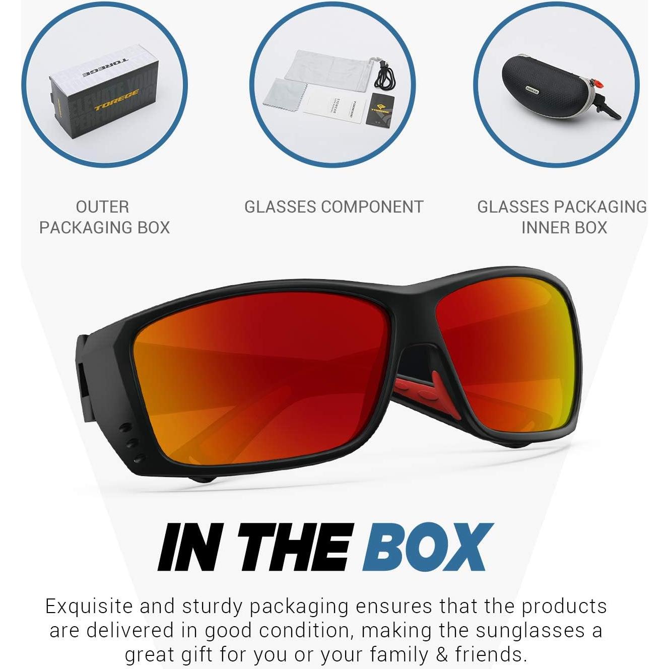 Gafas de sol deportivas TOREGE TR65 polarizadas 3 lentes