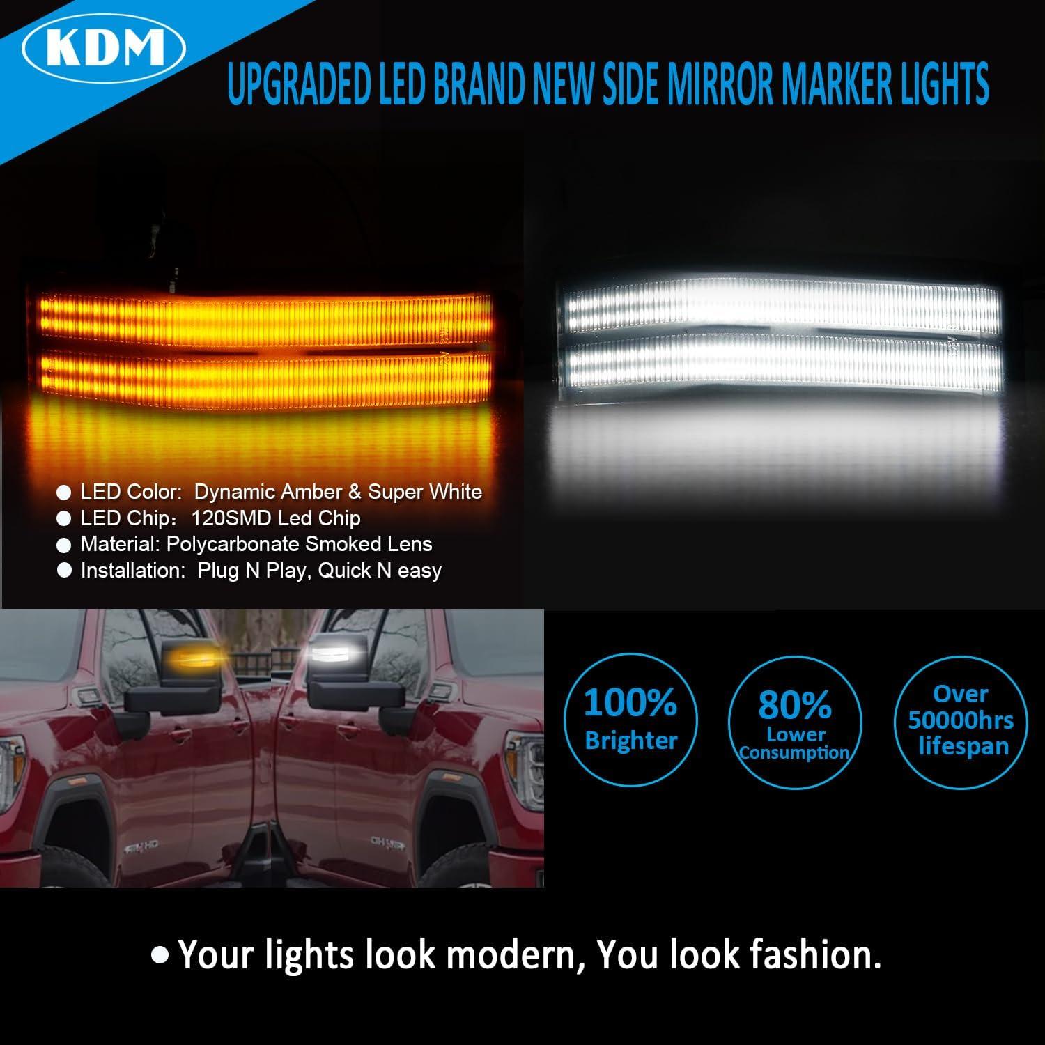 Luz de Señal de Giro LED KDM para Espejo Lateral 2014-2019