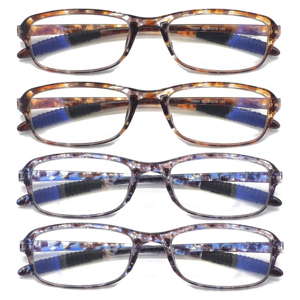 Computer Blue Light Blocking Reading Glasses(Flexible and Lightweight) UV Protection Readers Anti Eyestrain for Women Men (4 Tortoise, 2.75, multiplier_x)