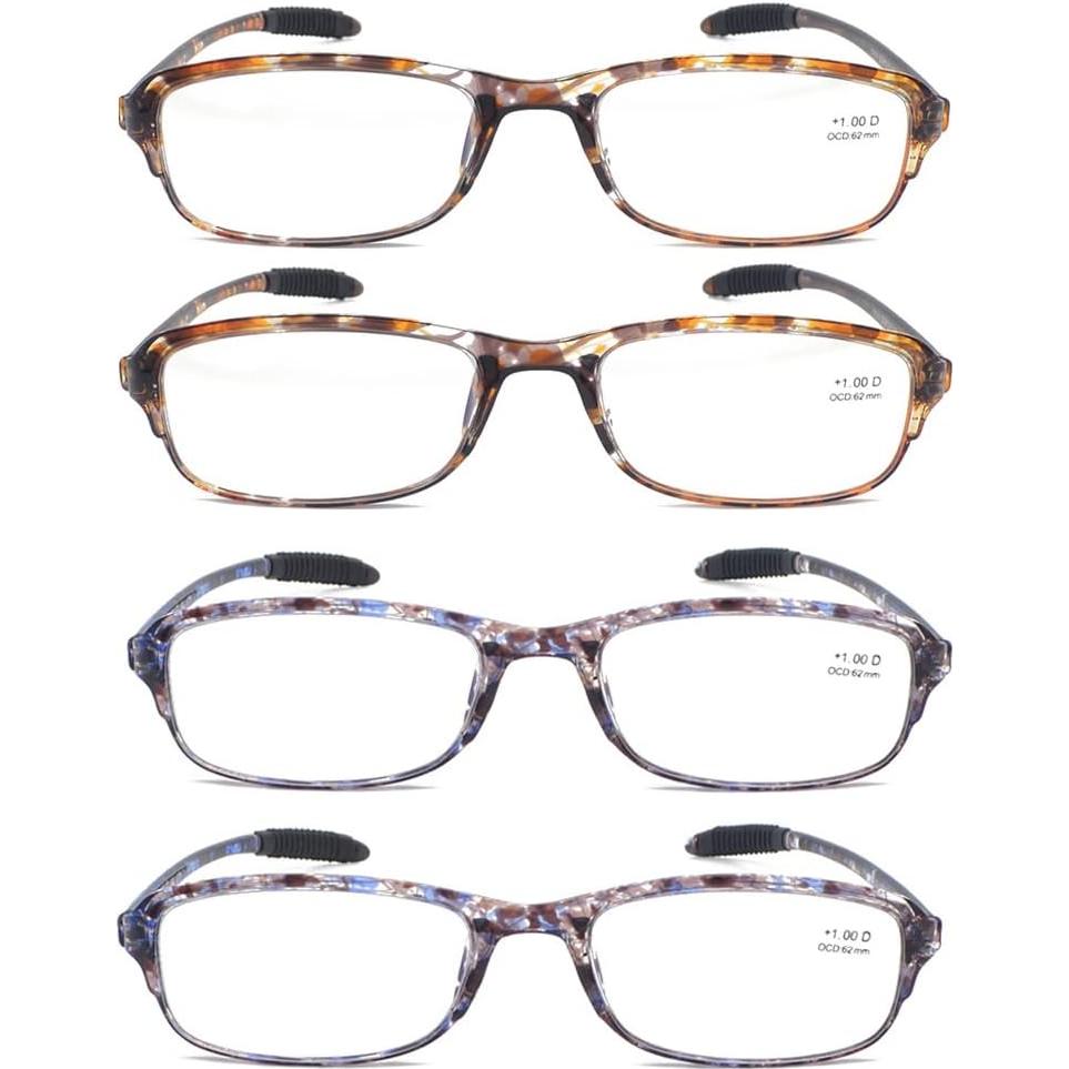 Computer Blue Light Blocking Reading Glasses(Flexible and Lightweight) UV Protection Readers Anti Eyestrain for Women Men (4 Tortoise, 2.75, multiplier_x)