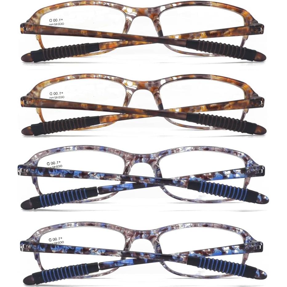Computer Blue Light Blocking Reading Glasses(Flexible and Lightweight) UV Protection Readers Anti Eyestrain for Women Men (4 Tortoise, 2.75, multiplier_x)