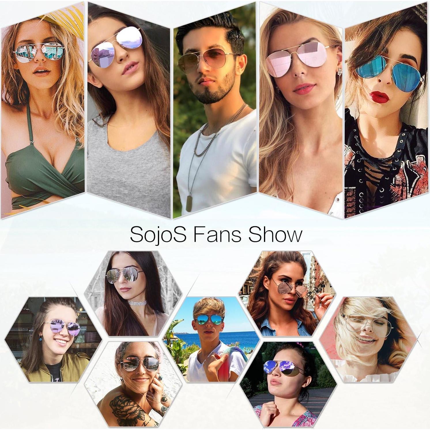 Gafas de sol aviador SOJOS SJ1030 UV400 para hombres y mujeres