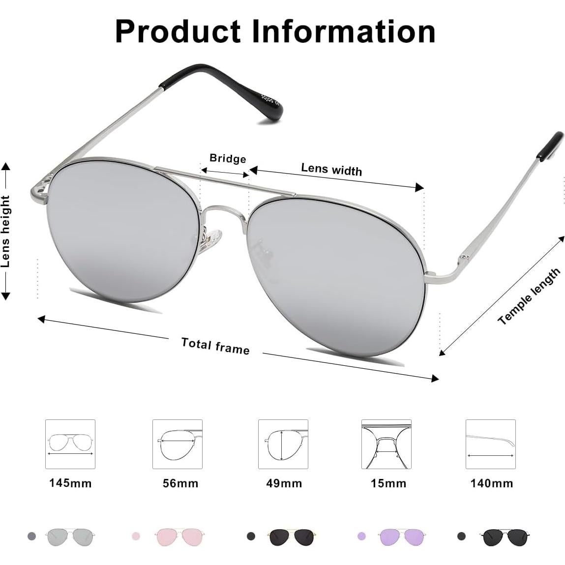 Gafas de sol aviador SOJOS SJ1030 UV400 para hombres y mujeres