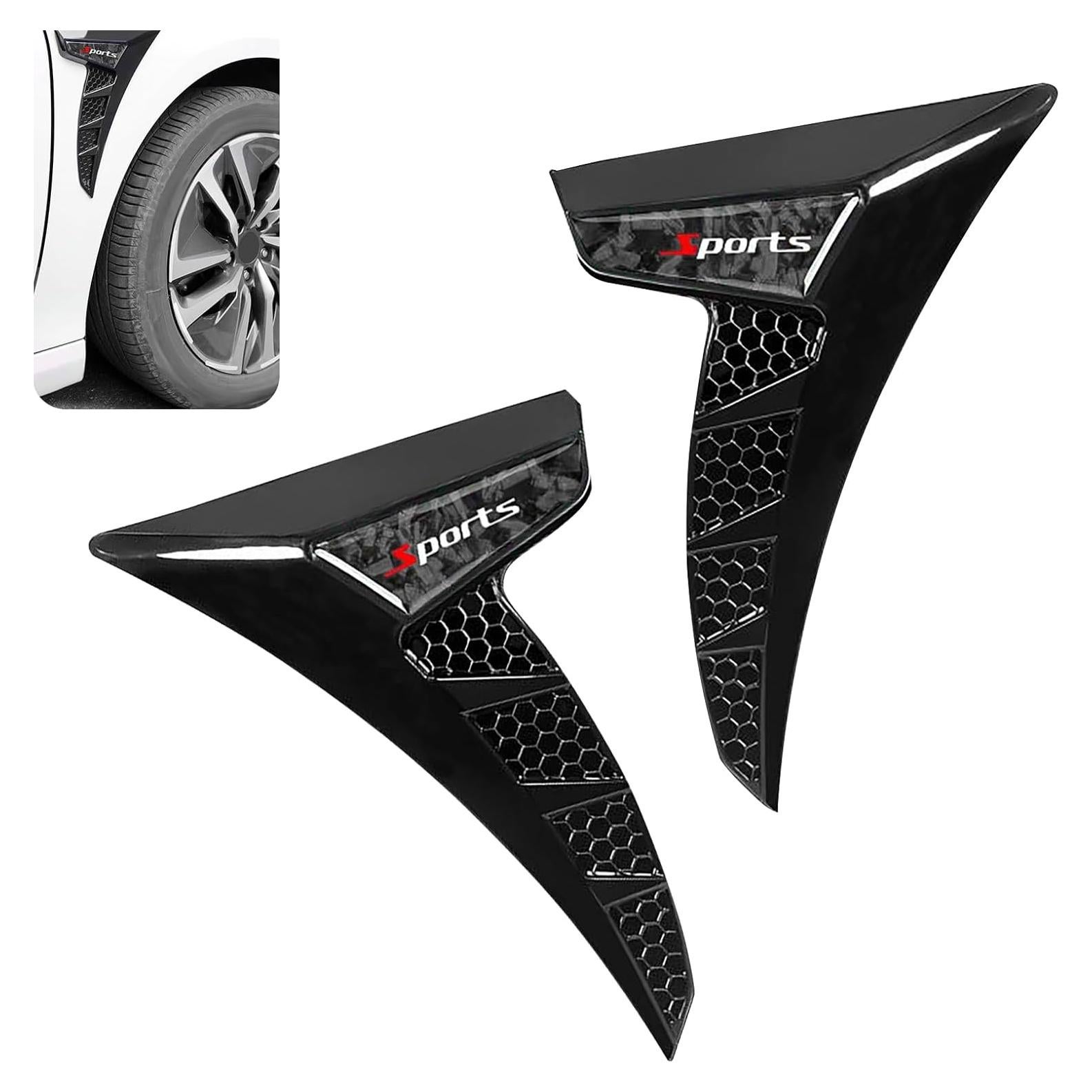 Calcomanías de Ventilación Lateral MOXRUQ 2PCS Negro