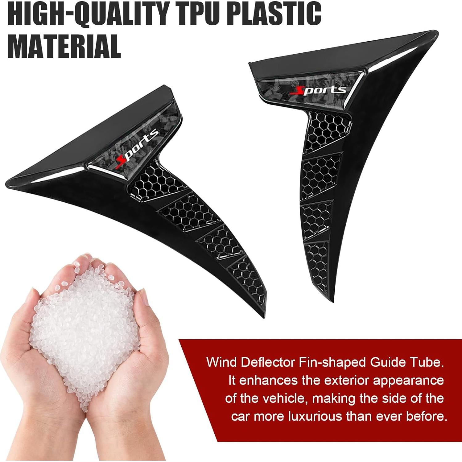 Calcomanías de Ventilación Lateral MOXRUQ 2PCS Negro