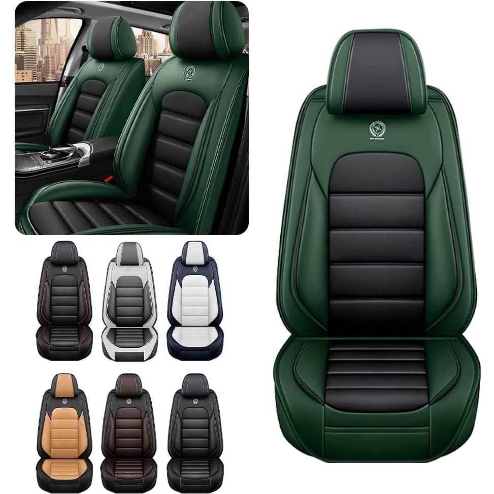 Fundas de Asiento Iceleather para Saab 9-3 1999-2011, Juego Frontal Negro y Verde