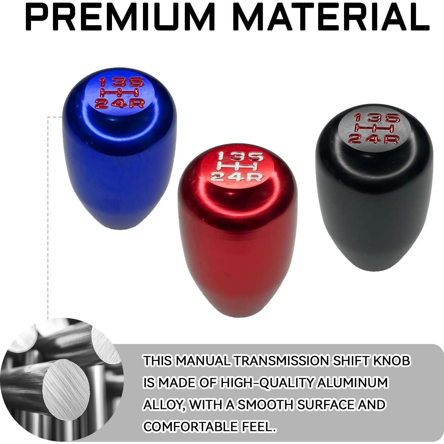 Perilla de Cambio Manual 5 Velocidades QKYS - Adaptadores Incluidos