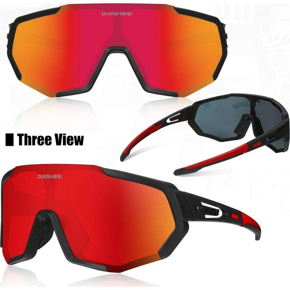 Gafas de Ciclismo Queshark con 3 Lentes Polarizadas UV400