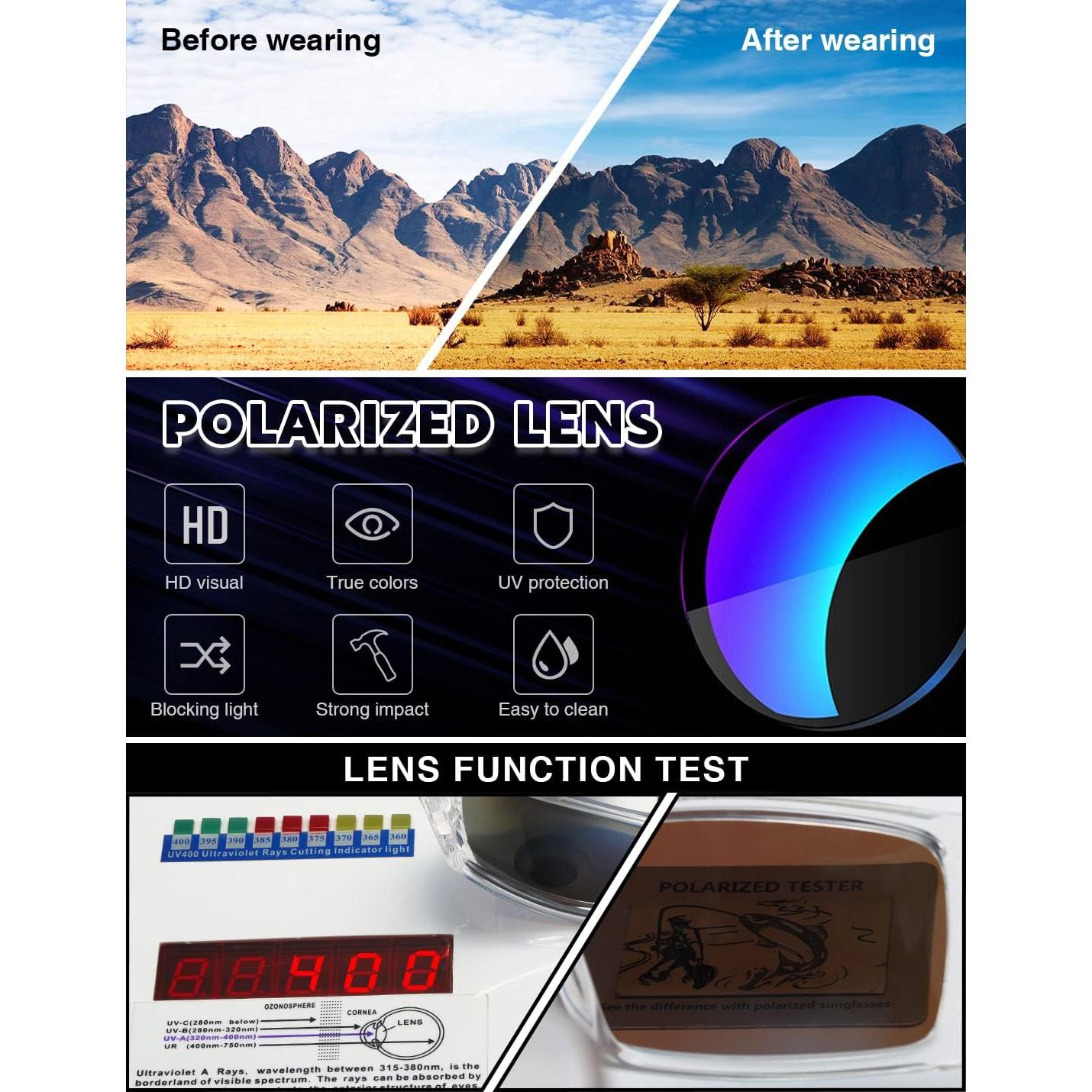 Gafas de sol polarizadas TIANYESY unisex retro deportivas