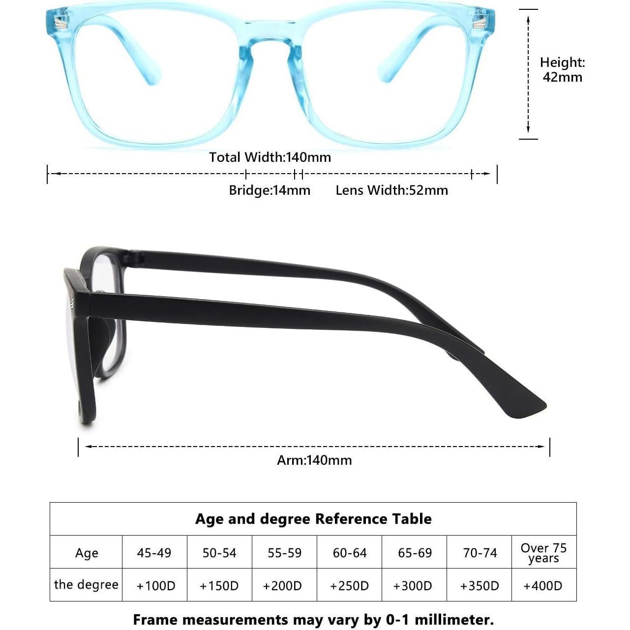 Gafas de lectura CHEERS DEVICES 5 pares 1.0x luz azul