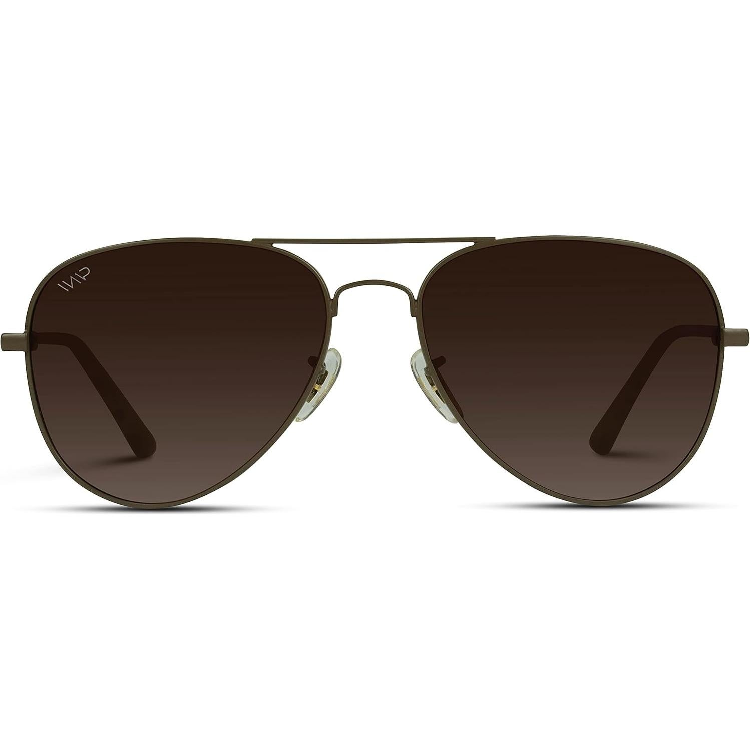 WearMe Pro - Gafas de sol aviador polarizadas marrón