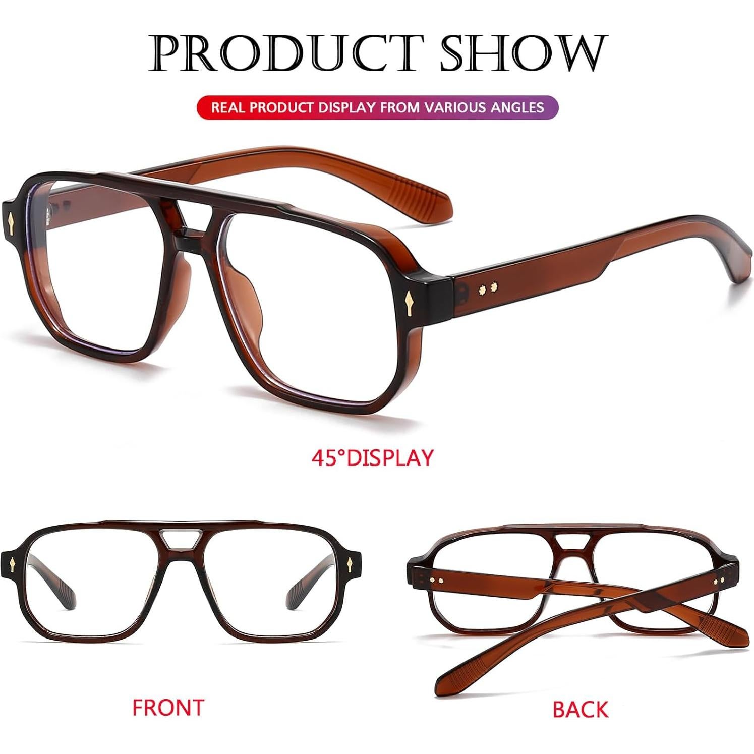 Gafas bloqueadoras luz azul PORADAY retro unisex 15.49x5.99cm