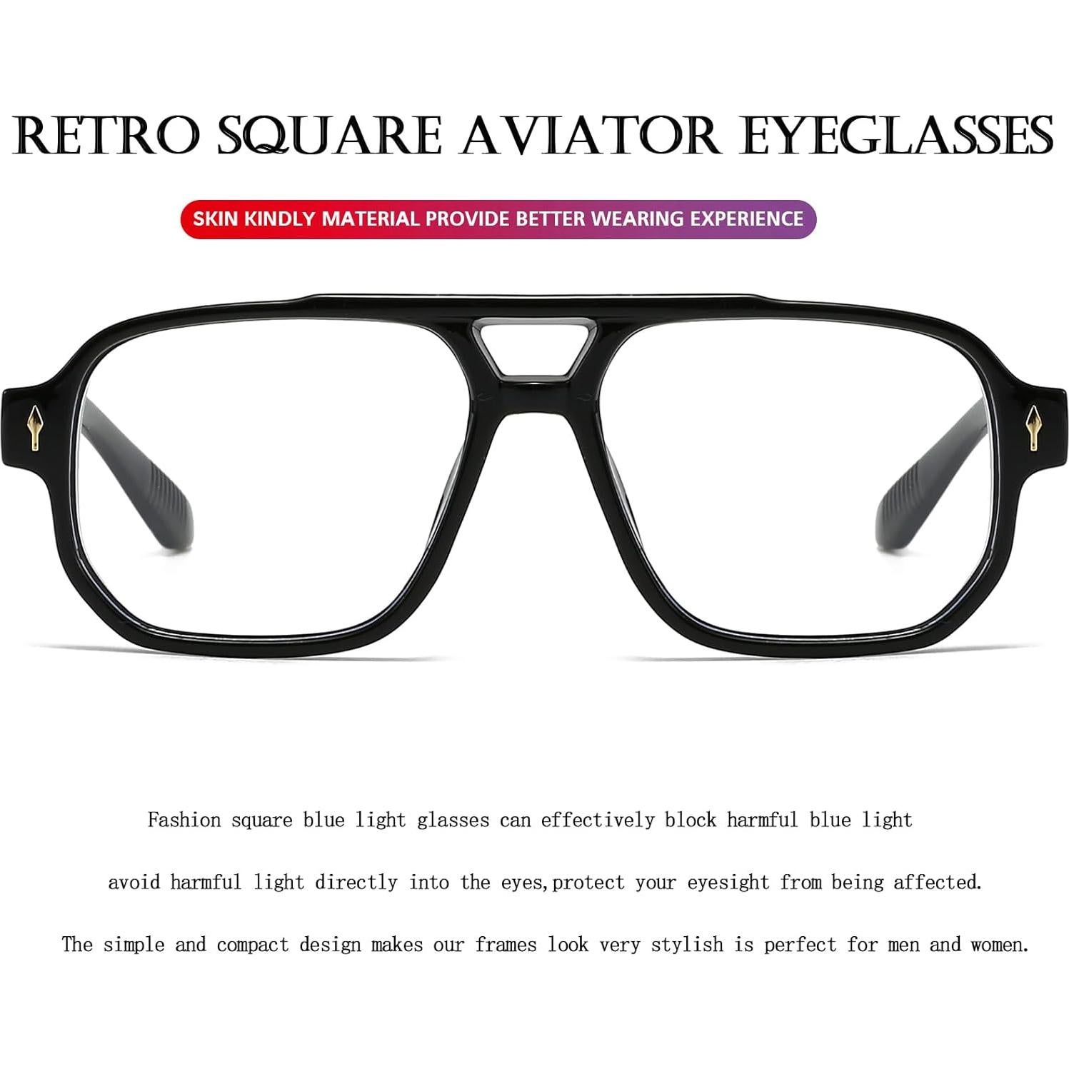 Gafas bloqueadoras luz azul PORADAY retro unisex 15.49x5.99cm