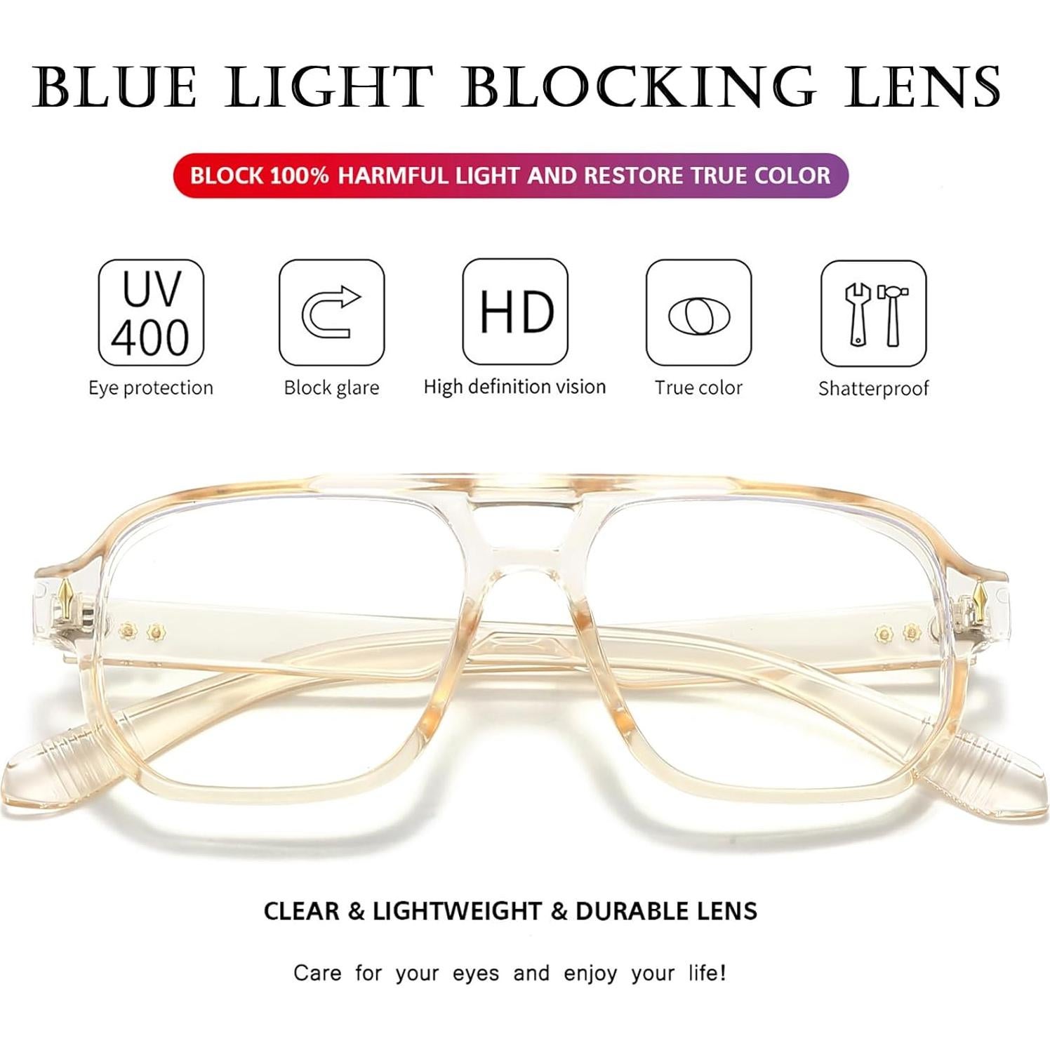 Gafas bloqueadoras luz azul PORADAY retro unisex 70s