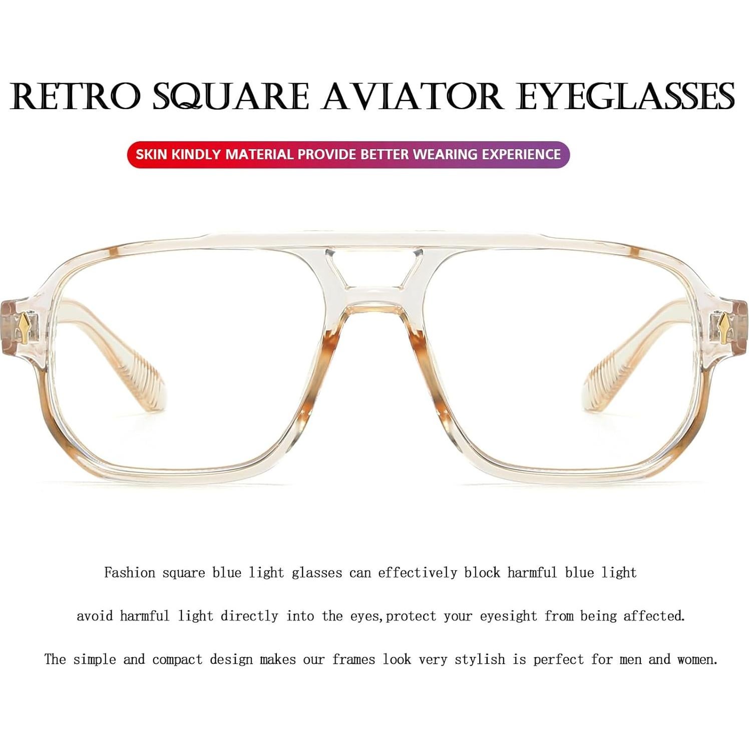 Gafas bloqueadoras luz azul PORADAY retro unisex 70s