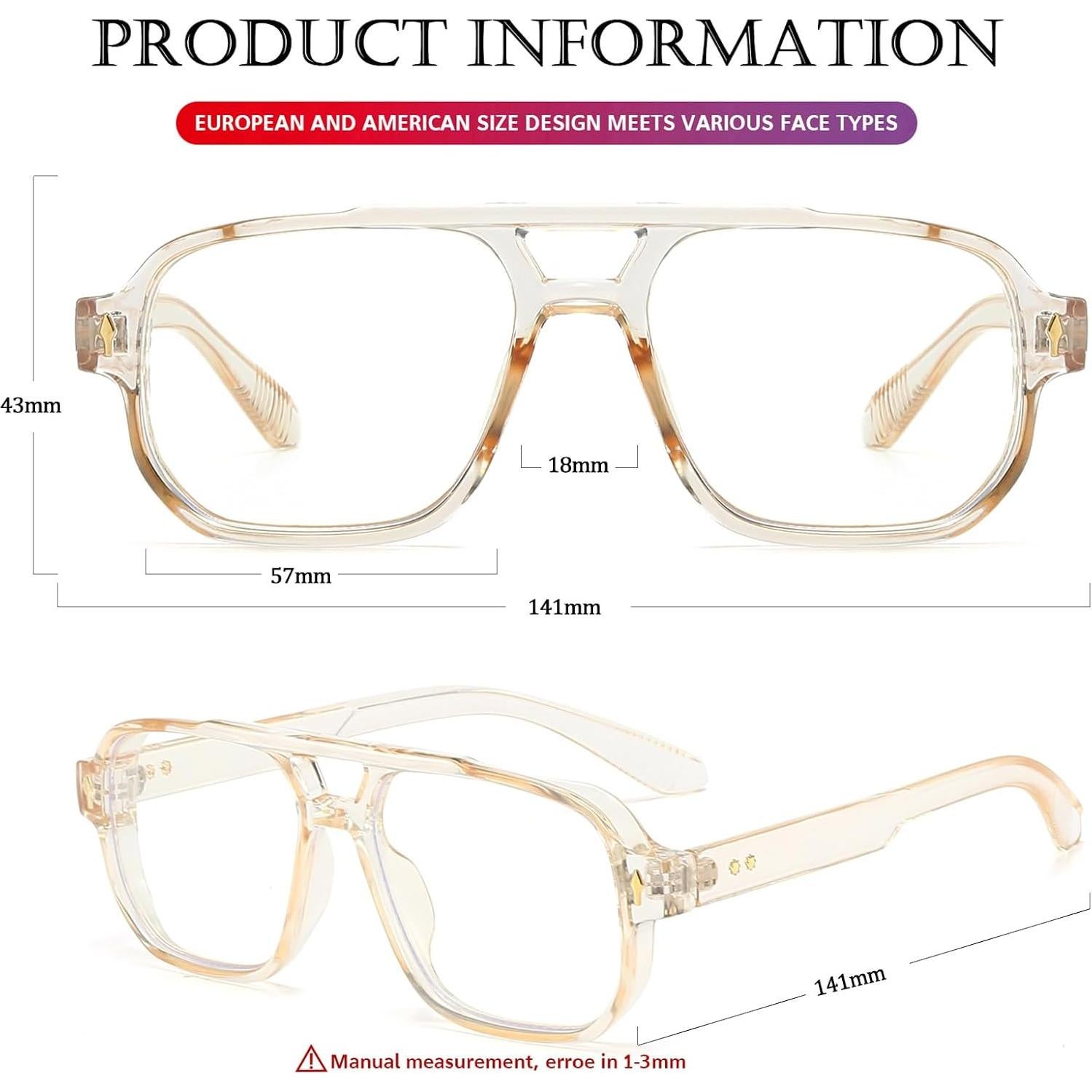 Gafas bloqueadoras luz azul PORADAY retro unisex 70s