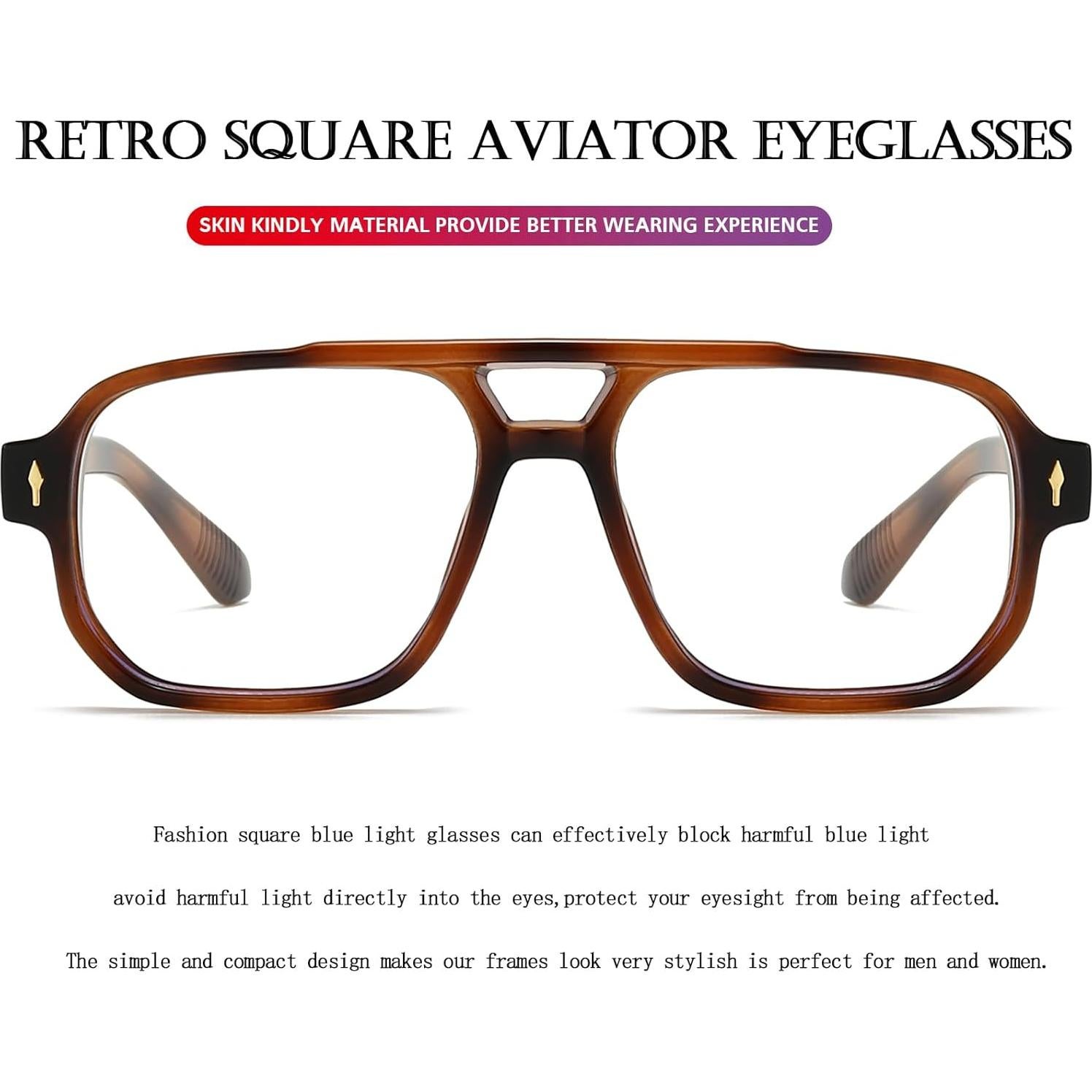 Gafas bloqueadoras luz azul PORADAY retro unisex estilo 70s