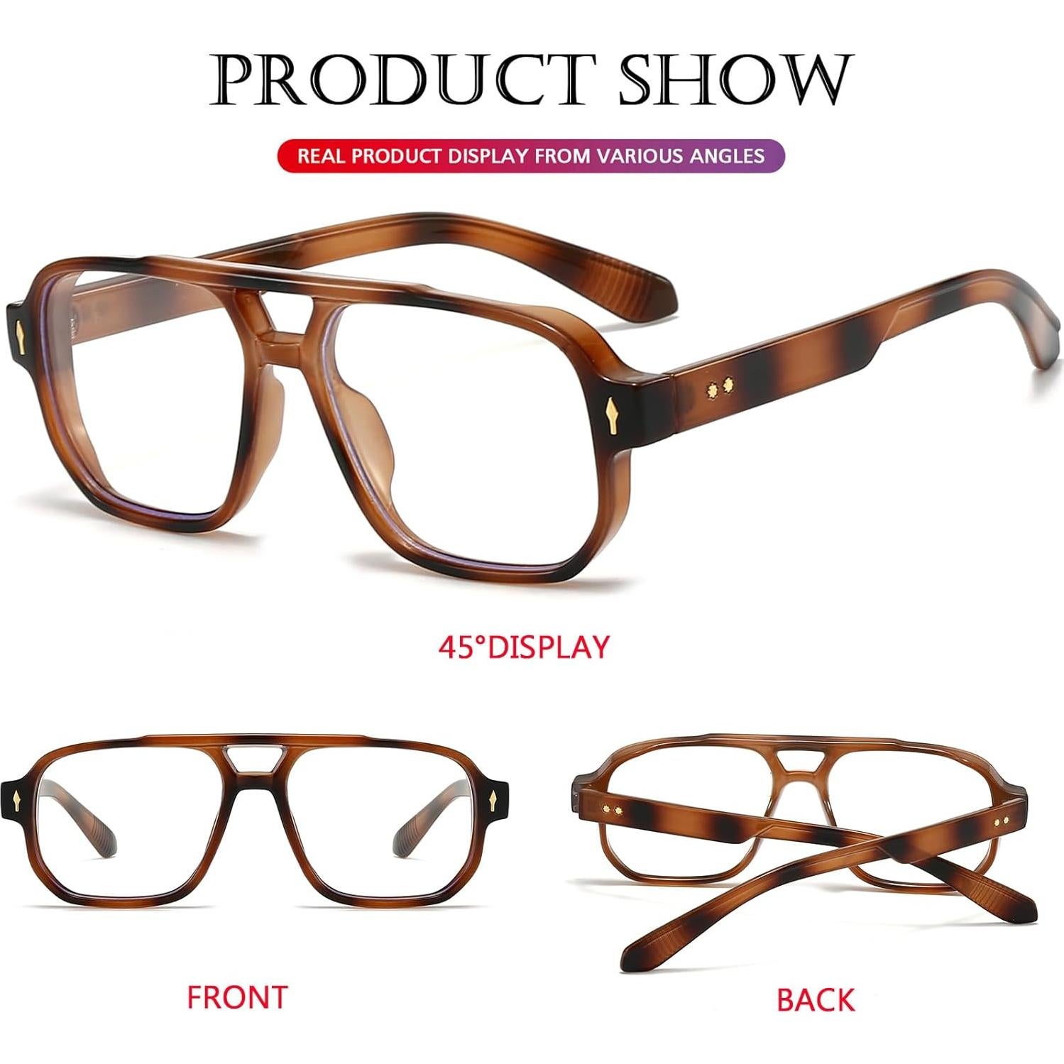 Gafas bloqueadoras luz azul PORADAY retro unisex estilo 70s