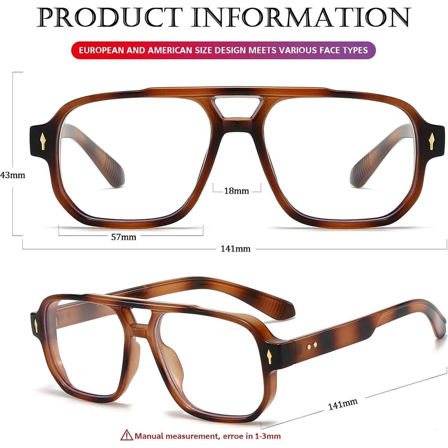 Gafas bloqueadoras luz azul PORADAY retro unisex estilo 70s