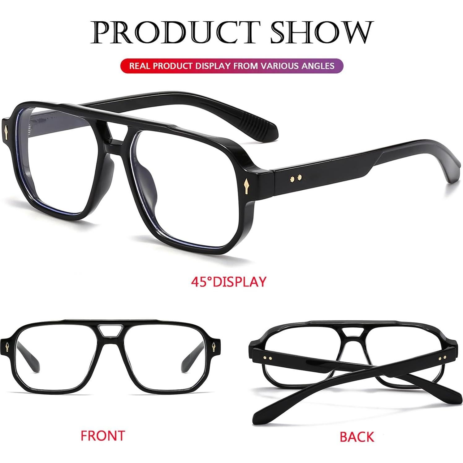 Gafas bloqueadoras luz azul PORADAY retro unisex 15.49x5.99cm