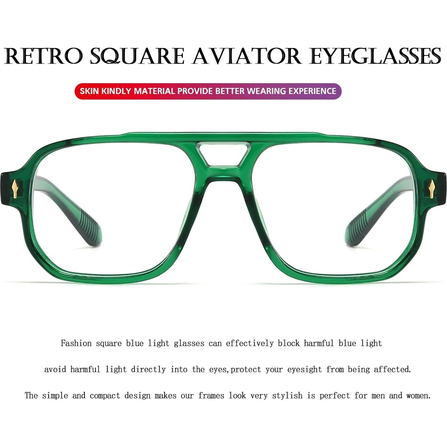 Gafas bloqueadoras luz azul PORADAY retro unisex 15.49x5.99cm