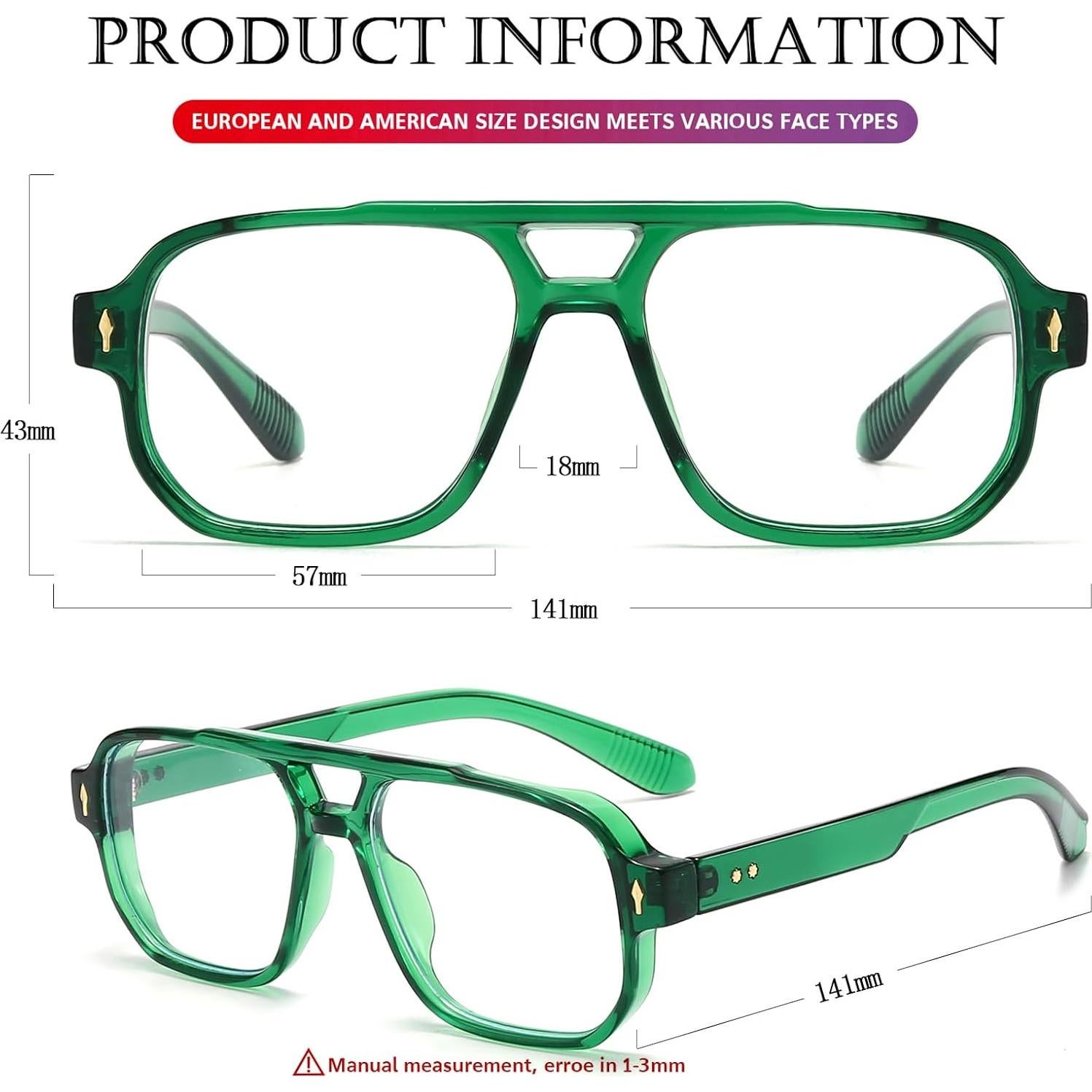 Gafas bloqueadoras luz azul PORADAY retro unisex 15.49x5.99cm